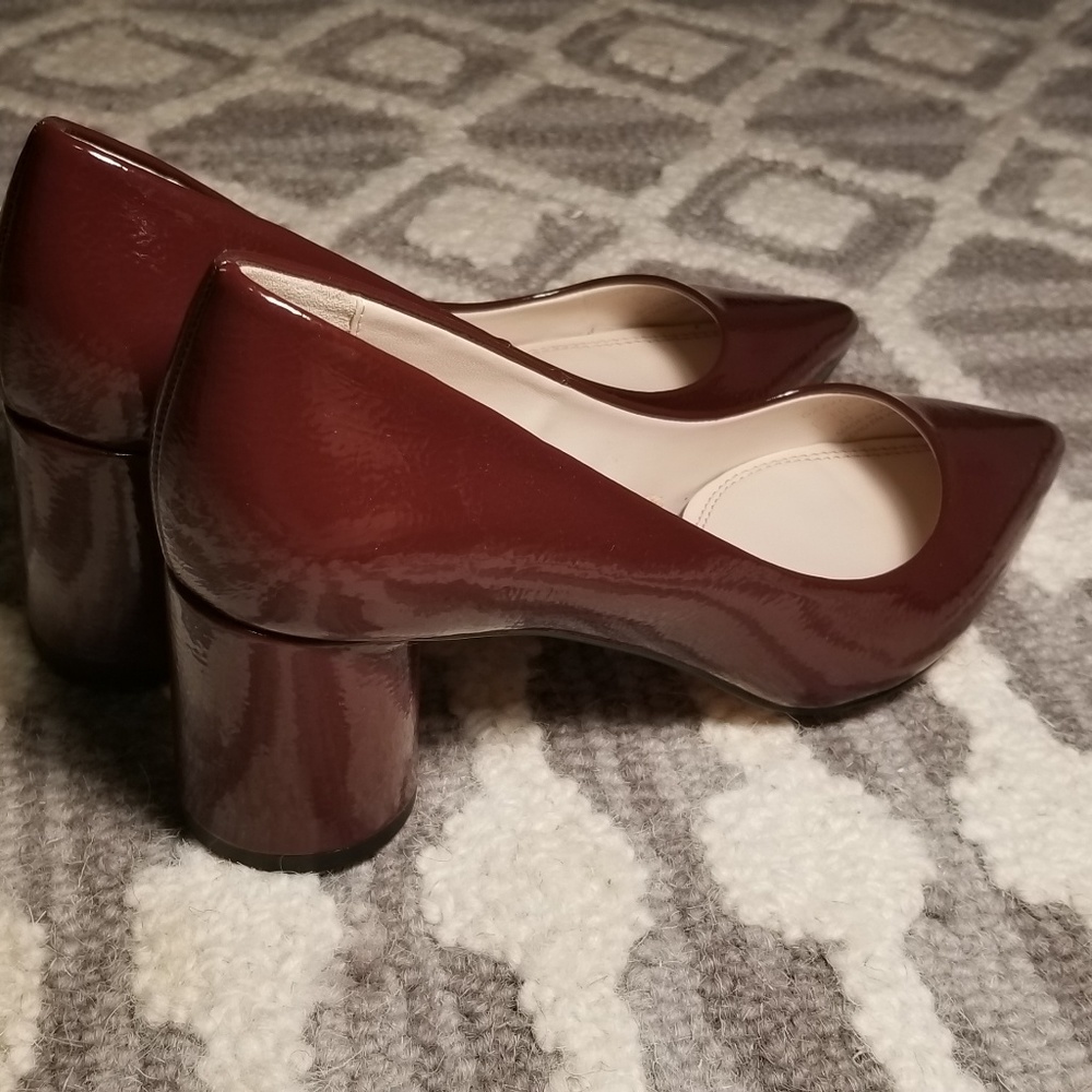 Zara burgundy chunky pump